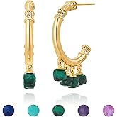 FETTERO Women Gold Hoop Earrings 14K Gold Plated 925 Sterling Silver Post Chunky Huggie Hoops Colored Tassel Boho Statement Earrings for Women Dainty Jewelry