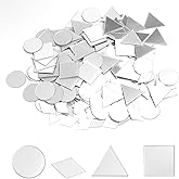160Pcs Small Mirrors for Crafts,Self-Adhesive Mirror Pieces for Crafts,Acrylic Craft Mirror DIY Mirror Mosaic Tiles Pieces for Crafts Supplies Disco Ball Lamp Framing Wall Decoration