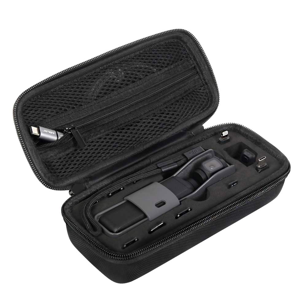 JSVER Mini Carrying Case for DJI Osmo Pocket, Protective case Storage bag Compatible with Osmo Pocket for Filter and Accessories Camcorder Case Black