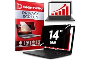 SightPro 14 Inch 16:9 Laptop Privacy Screen Filter - Computer Monitor Privacy Shield and Anti-Glare Protector