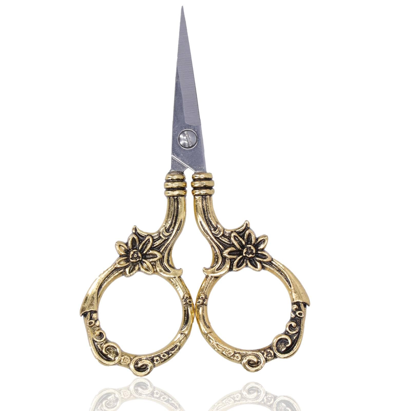 Antique Stainless Steel Cross Stitch Scissors, Embroidery Scissors Vintage Antique Sewing Scissors Shears for DIY Craft Needle Work Art Work