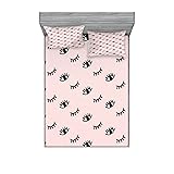 Ambesonne Eyelash Fitted Sheet & Pillow Sham