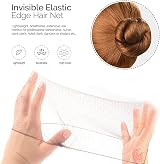 Polly Online 20 Pcs Hair Nets Women Bun Invisible Mesh Elastic Edge Coffee view 4