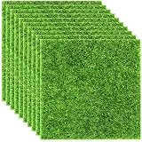 Elcoho 10 Pieces Artificial Garden Grass Lawn Life-Like Fairy Artificial Grass Lawn Miniature Fairy Garden Ornament Dollhouse Decoration, 6 x 6 Inches