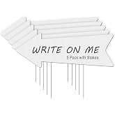 3-Pack Blank Arrow Yard Signs With Stakes - 17x6 Inch Directional Signs For Weddings, Birthdays, Parties, Customizable