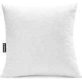 JA COMFORTS 28×28 Premium Goose Down Feather Throw Pillow Inserts(Set of 1)-5% Down Filling,High Filling Weight,250 TC Cotton Cover, Square, White