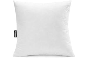 JA COMFORTS 28×28 Premium Goose Down Feather Throw Pillow Inserts(Set of 1)-5% Down Filling,High Filling Weight,250 TC Cotton Cover, Square, White