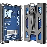 GOVO T4 Badge Holder/Wallet - Durable Polycarbonate ID/Credit Holder with Metal Clip and 4 Cards Slot (Holds 1to 4 Cards) Black