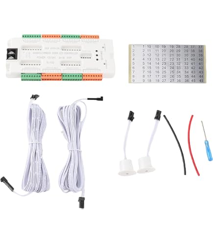 ALGONETO 16-Channel LED Stair Light Controller With 2 PIR Sensors & Remote – Adjustable Brightness/Speed For COB Strip Staircase Lighting