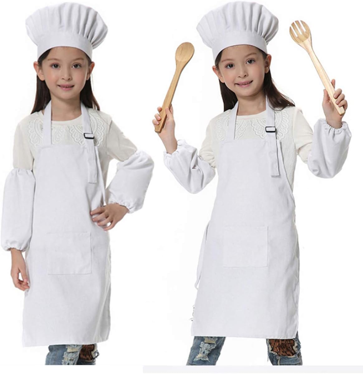 kids-chefs-apron-set-white-chef-hat-sleeves-aprons-for-kids-boys