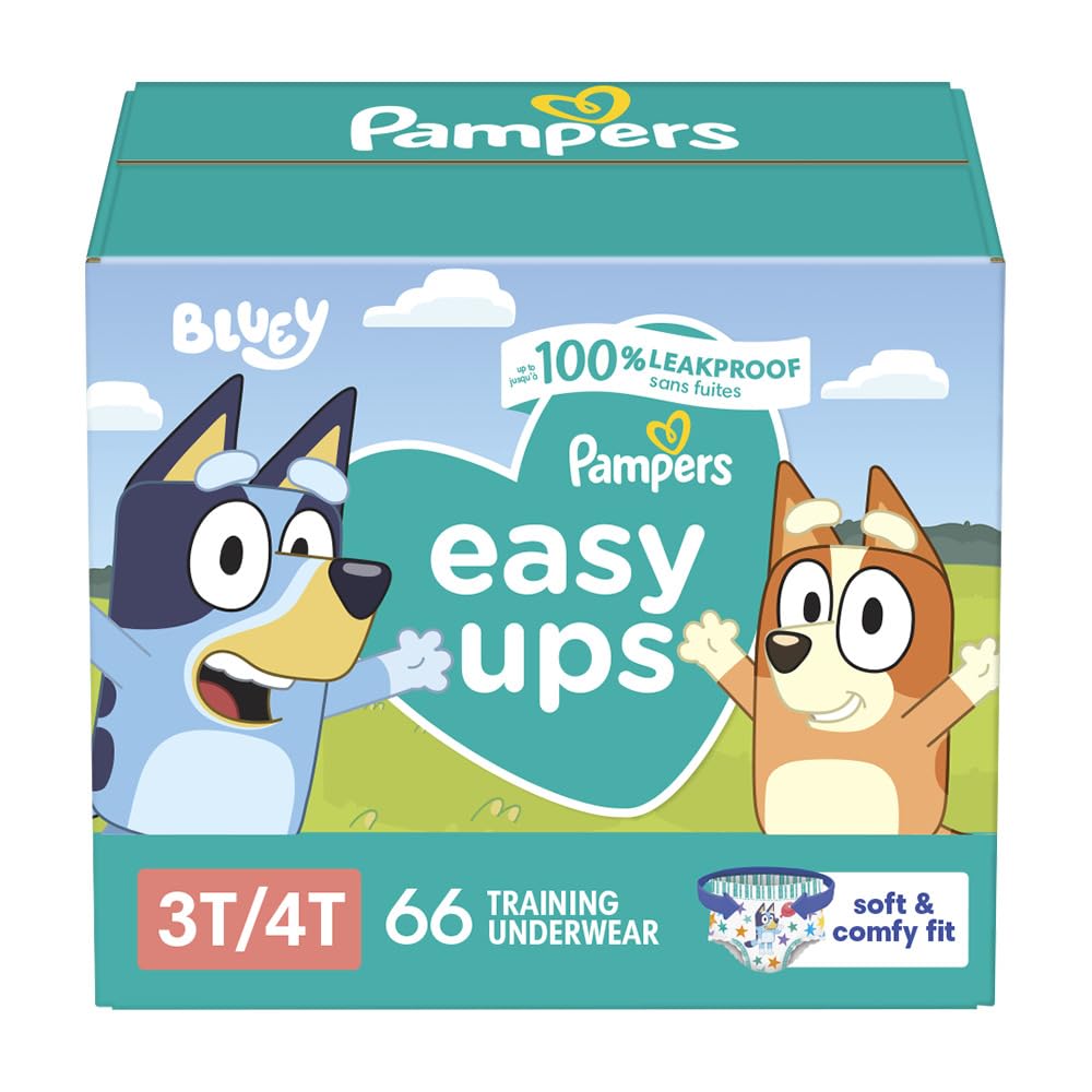 Photo 1 of Pampers Training Pants - Easy Ups Boys & Girls Bluey - Size 3T-4T, 66 Count, Children's Potty Underwear (Packaging May Vary)