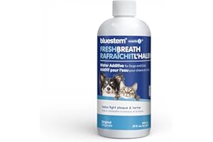 bluestem Dental Care Water Additive for Dogs & Cats – No Brushing Daily Teeth Cleaner – Pet Oral Rinse to Freshen Breath & He