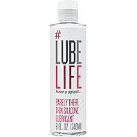Lube Life Barely There Thin Silicone-Based, Long Lasting, Water Resistant, Personal Lubricant for Men, Women and Couples, 8 O