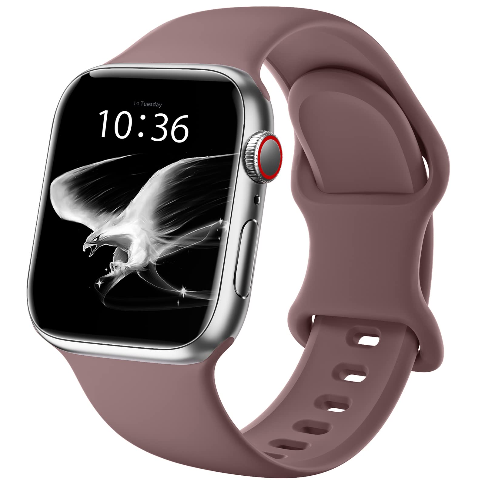 DigiHero Straps Compatible with Apple Watch Strap 40mm 42mm 44mm 41mm 45mm 46mm 38mm, Silicone Sport Replacement Strap for iWatch Series 11 10 9 8 7 6 5 4, SE 3 2 1 Women Men, Smoke Violet