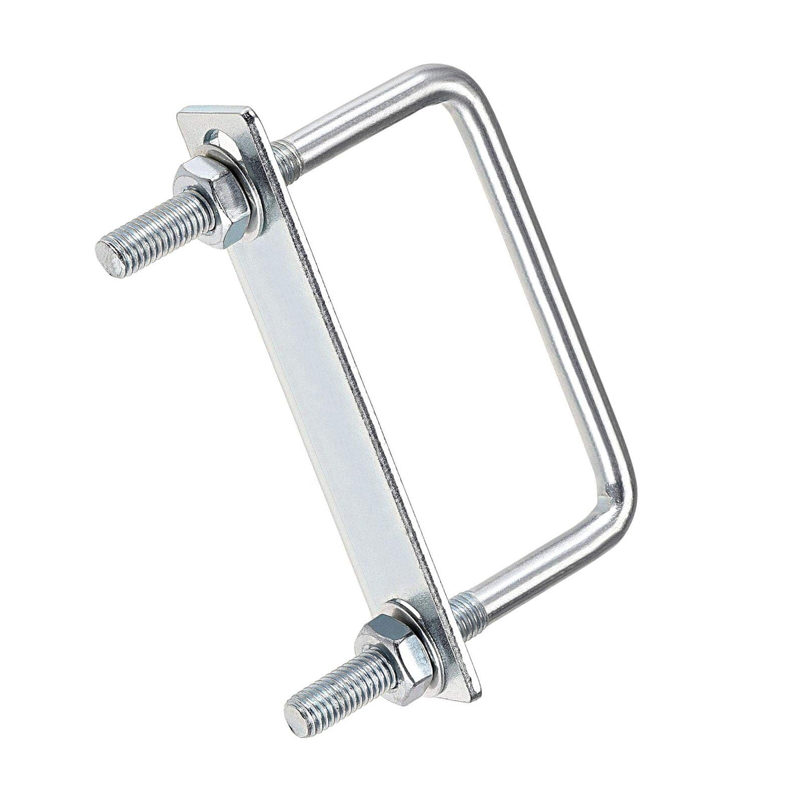 TOP-VIGOR M8 Square U-Bolts, 92mm Inner Width 80mm Length Steel U-Bolts with Nut, Plate, Washer for Building Installations Mechanical Parts Connection Cehicles Ships — image 1