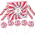 24 Red, Pink and White Lollipops Individually Wrapped - 18g Swirl and 12g Twisty Suckers