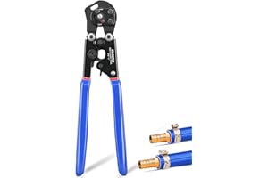 OURU 2 IN 1 Pex Crimping Tool Pliers Cinch and Remove Combo Function Professional Pex Crimper Long Handle Pex Pinch Tool Pex Pipe Crimp Tool for 3/8" to 1" Stainless Steel Clamps