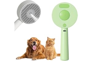 KOUJUT 4-in-1 Pet Spray Hair Removal Comb, Steam Brush for Dogs, Dog Steam Brush, Cat Brushes for Indoor, Hair Removal Comb for Pet (Green, Cat & Dog)