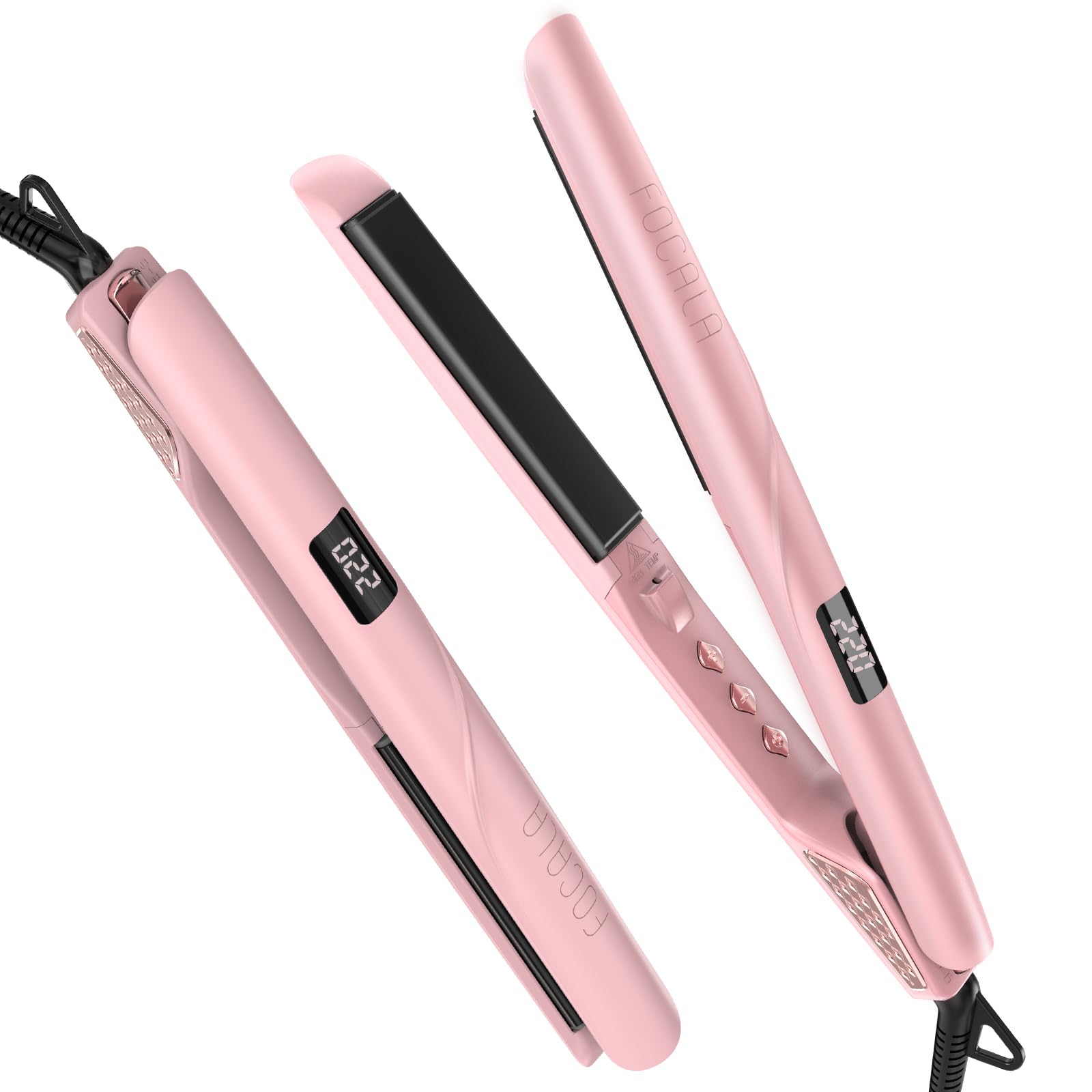 Photo 1 of FOCALA Flat Iron Hair Straightener 1 Inch - Professional Ceramic Hair Straightening Iron - Dual Voltage Straightener for All Hair Types