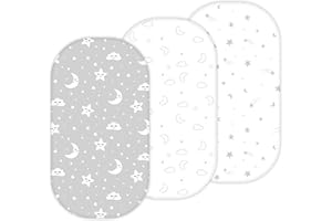 Bassinet Sheets for UPPAbaby Bassinet V3, Graco Modes, DreamMore, SmartSense Soothing, Thule Bassinet, 3 Pack, 16 x 30, Ultra