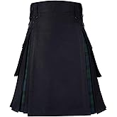 Men's Hybrid Utility Kilt, Modern Cotton & Tartan Scottish Kilt with Cargo Pockets, Festivals & Highland Games