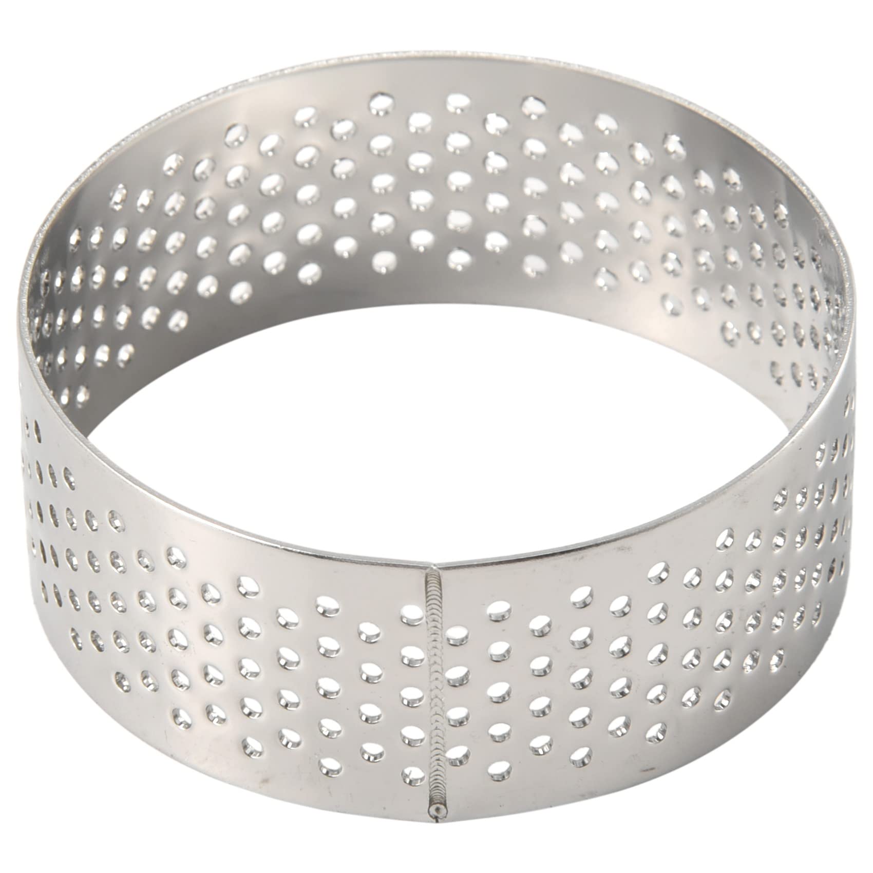 Hausdec 10 Pack 5Cm Stainless Steel Tart Ring, Heat- Perforated Cake Mousse Ring, Round Ring