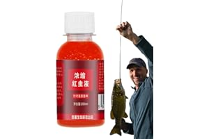 Fish Scent Attractant,100ml Red Worm Bait Liquid | Concentrated Red Worm Bait Additive for Lake Trout Perch Cod Bass Pond Riv