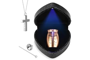 ABIGIO Small Urns for Human Ashes Keepsake with Heart Box, Urn Necklace and Funnel, Peaceful Memorial Gifts for Loss of Loved One, Mini Cremation Urns That Holds Ashes, Rose Gold