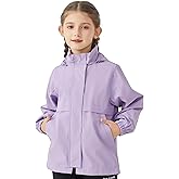 EIGIOO Boys Girls Waterproof Hooded Jackets Lightweight Soft Lining Kids Windbreaker Rain Coats