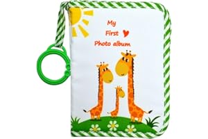 AMZOYA Baby's My First Family Album,baby photo album 4×6 Soft Cloth Photo Book,Baby Cloth Album with Photo Pockets, for Newborn Toddler & Kids