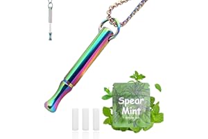LAMKHOO Breathing Necklace to Quit Smoking and Vaping with Refillable Mint Pods Stop Smoking Aids Fidget Necklace Smokeless Inhaler for Adults