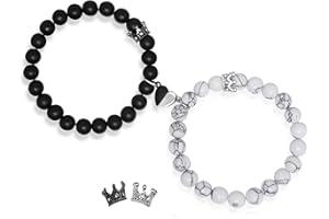 Smilelife Magnetic Couples Bracelets - His and Hers Matching Set, Forever Bracelets for Couples, Perfect Long Distance Relationship Gifts and Valentines Presents