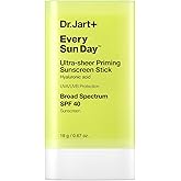 Dr.Jart+ Every Sun Day Invisible Korean Priming Sunscreen Stick SPF 40 with Hyaluronic Acid | Glides Over Makeup | Korean Skincare | Travel Size, 0.67 Ounce
