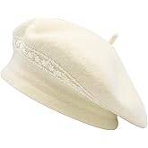 ZLYC Wool French Beret Hat for Women Girls Solid Color Artist Beret Cap