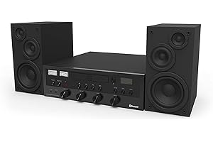 innovative Technology Classic Retro Bluetooth Stereo System with CD Player, FM Radio, Aux-in, and Headphone Jack, All Black (