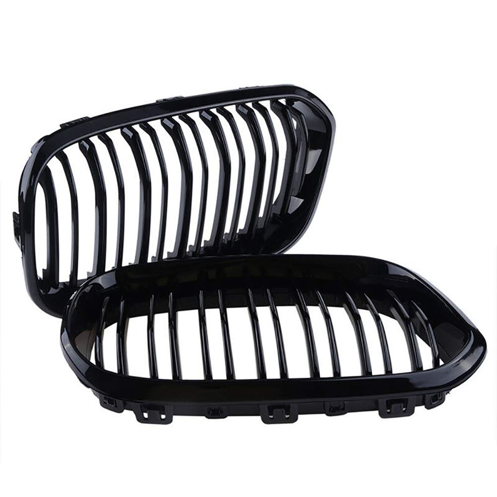 Pair Gloss Black Front Kidney Grille Grill Replacement for BMW 1 Series F20 F21 2015 2016 2017
