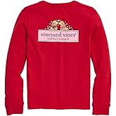 Vineyard Vines Girls Girls' Pups in Love Logo Box Long-Sleeve Pocket Tee