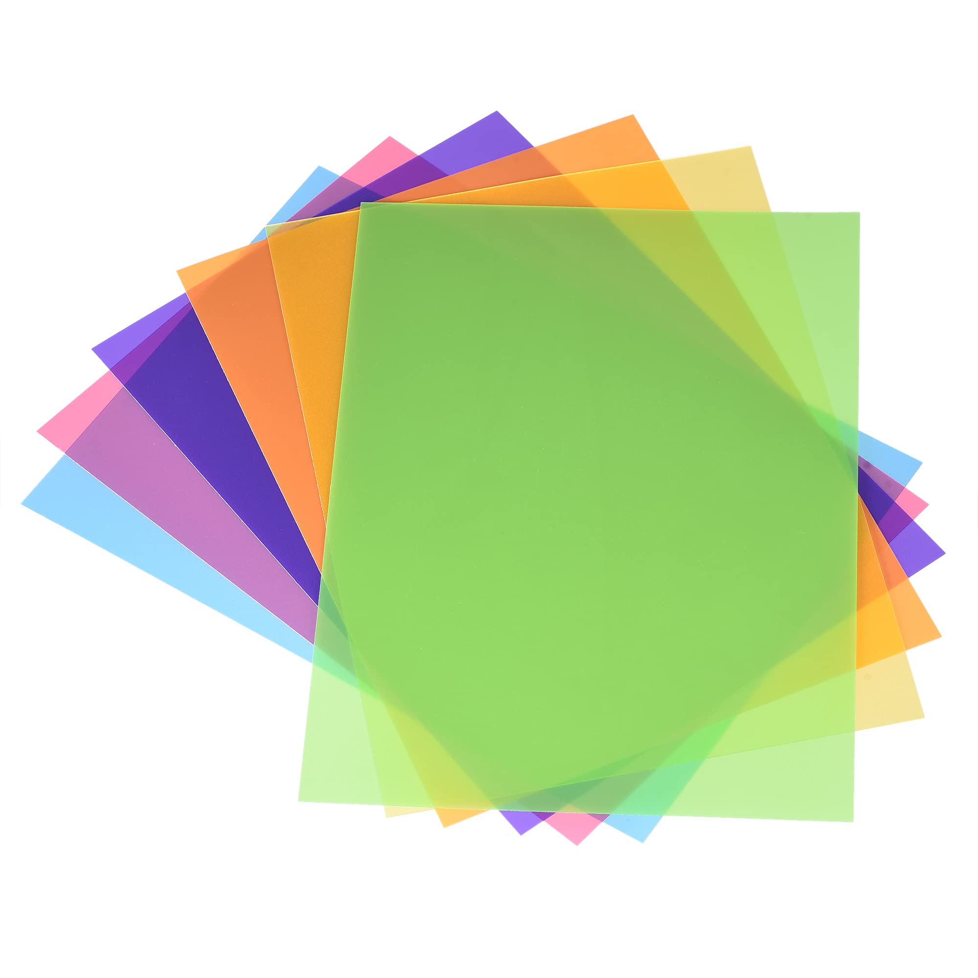 sourcing map Gel Light Filter Transparent Color Correction PVC Sheets 6 Colors Kit Translucent