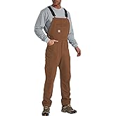 Kecols Men's Duck Bib Overalls - Double Front Unlined Utility Canvas Workwear with Adjustable Straps & Multiple Tool Pockets