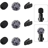 Mini Wireless Furry Windscreen Foam Cover Set for Lavalier Microphone,Universal Fit for Most Lapel Mics, Reduce Wind Noise/Plosives, Washable and Windproof(9 Pcs)