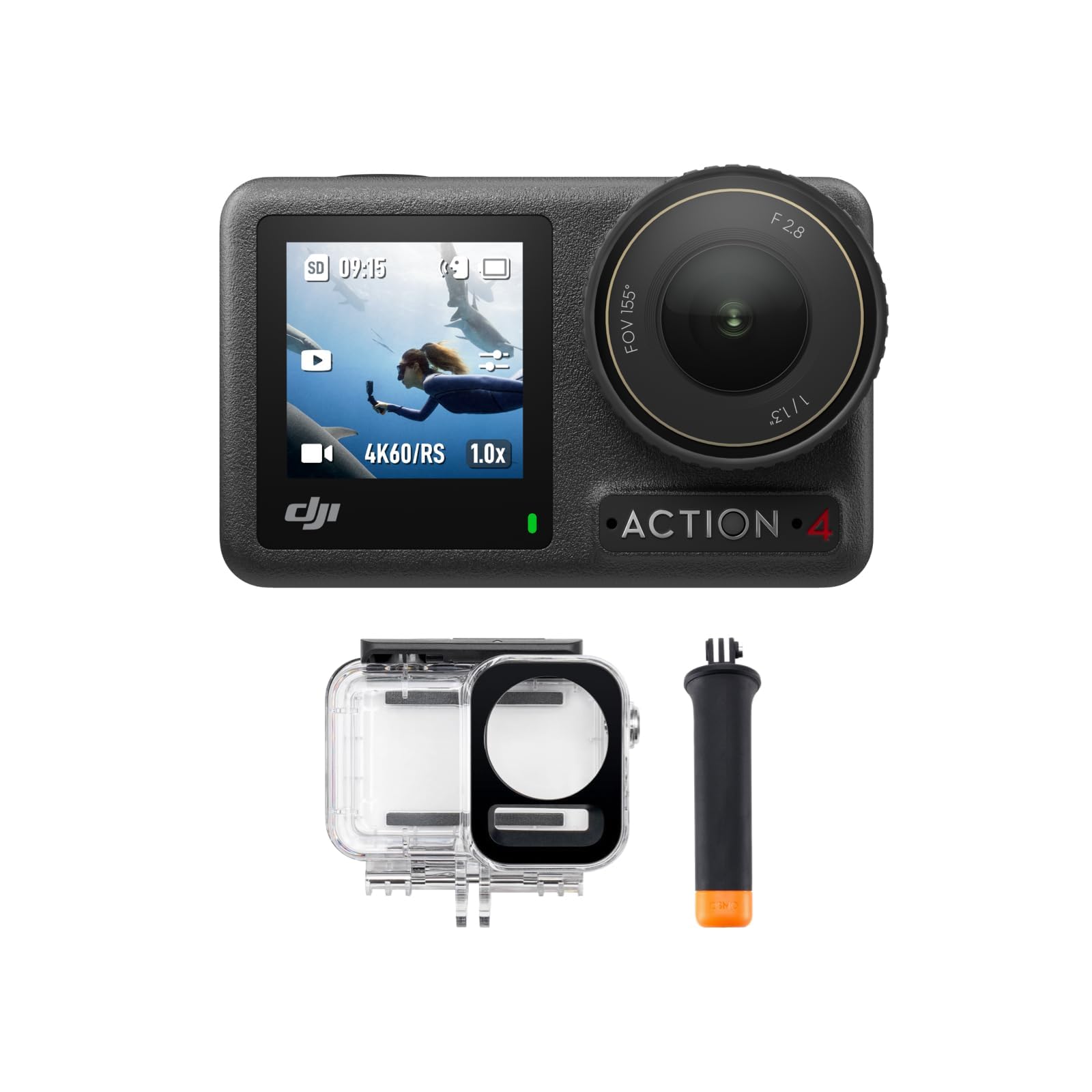 DJI Osmo Action 4 Diving Combo - Waterproof Action Camera, Underwater Video, Floating Handle and 60m Waterproof Case, 10-bit & D-Log M, 1/1.3-Inch Sensor, 360º HorizonSteady, Underwater Camera