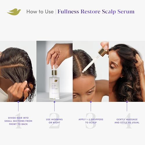 DOVE SCALP + HAIR THERAPY DENSITY BOOST SERUM FULLNESS RESTORE VISIBLY THICKER HAIR IN AS SOON AS 30 DAYS, HYDRATING & FAST-ABSORBING, INSTANTLY RELIEVES DRY SCALP 2 FL OZ