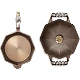 FINEX Cast Iron Bundle: 5 Qt Dutch Oven and 10-Inch Skillet, Pre-Seasoned | Stainless Steel Speed Cool Handles Stay Cooler, Coated in Organic Flaxseed Oil, Modern Heirloom Design