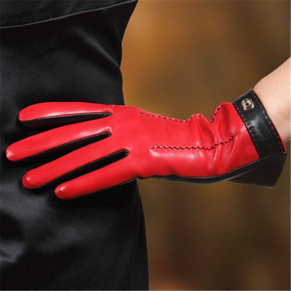 WEIYYY Neues Angebot Damen Leder Touchscreen-Handschuhe Mode Fünf-Finger-Handschuh mit warmem ...