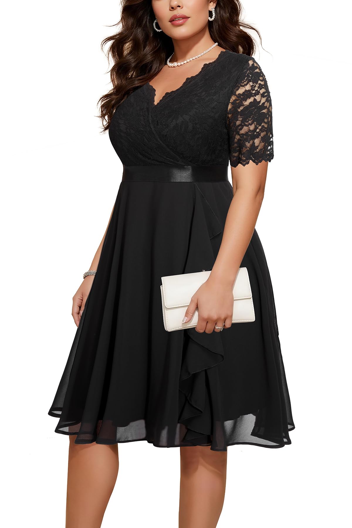 high neck a line wedding dress Elegant Long Sleeve A-Line – HAREM's Brides Color:Dark Blue 16.5 Vintage Sparkly Black Prom