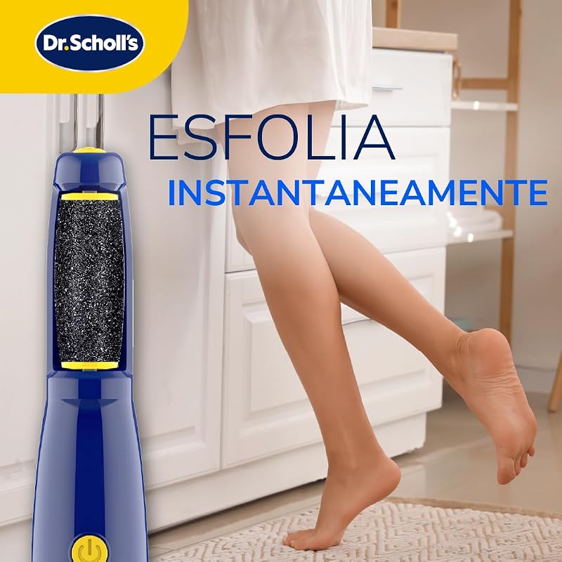 Dr. Scholl’s Lima Piedi Elettrica Rimuovi Calli - Pedicure Professionale, Rimuove Pelle Dura e Callosità, Piedi Lisci e Morbidi in Secondi, Delicata, da Viaggio, Batterie AAA Incluse