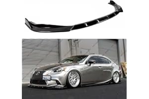 WheelX 3Pcs Front Bumper Lip Compatible with 2014-2016 Lexus IS350 IS500 F-Sport, JDM Air Dam Lower Chin Splitter Protection Body Kit (Glossy Black)