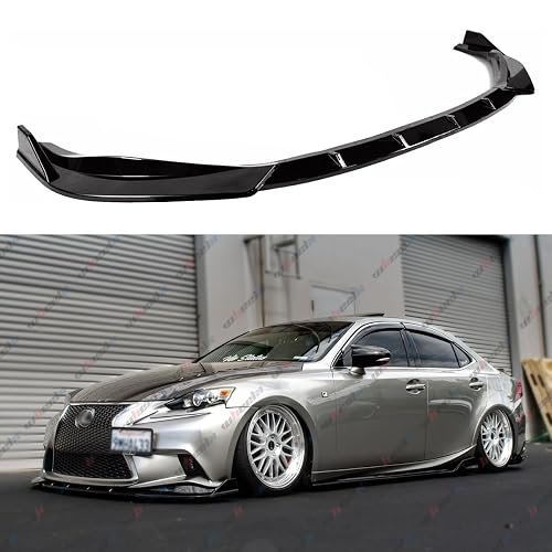 Front Bumper Lip Body Kit For 2014-2016 Lexus IS250 IS350 F-Sport - Gloss Black, 3-Piece, By WheelX