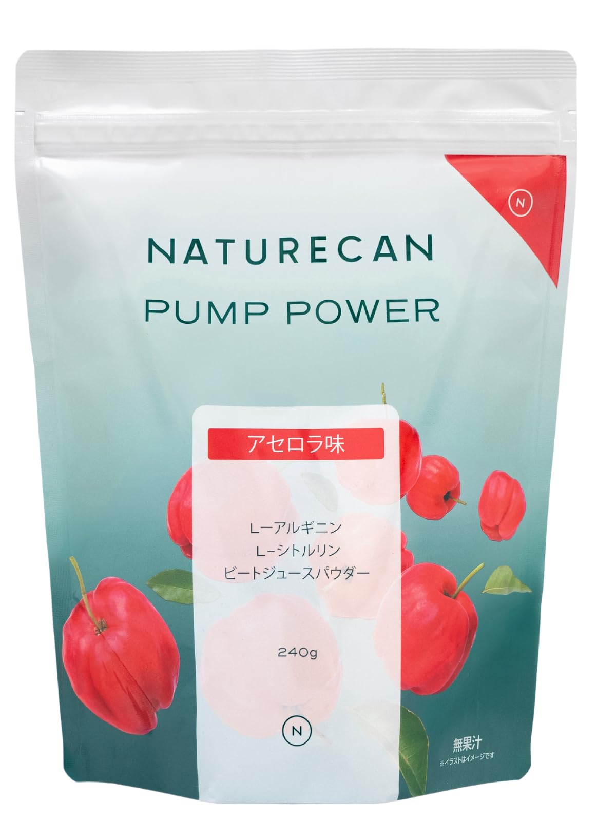 Naturecan パンプパワー (240g / 30食分 / アセロラ味)(アルギニン/シトルリン / 10種のビタミン) プレワークアウト/必須アミノ酸/サプリメント商品画像