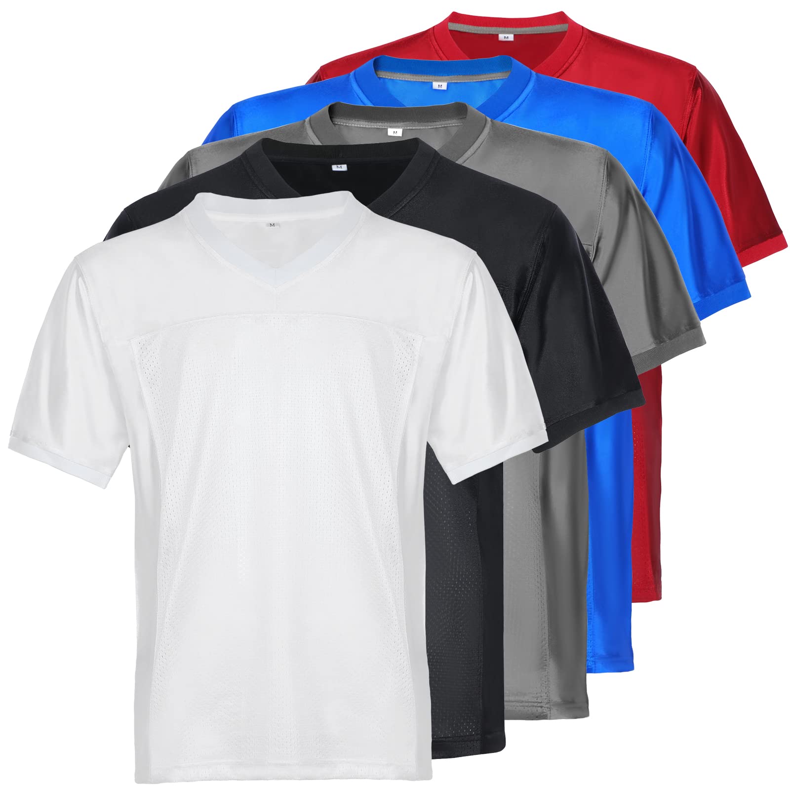 Aumudle Men Blank Plain Football Jersey Practice